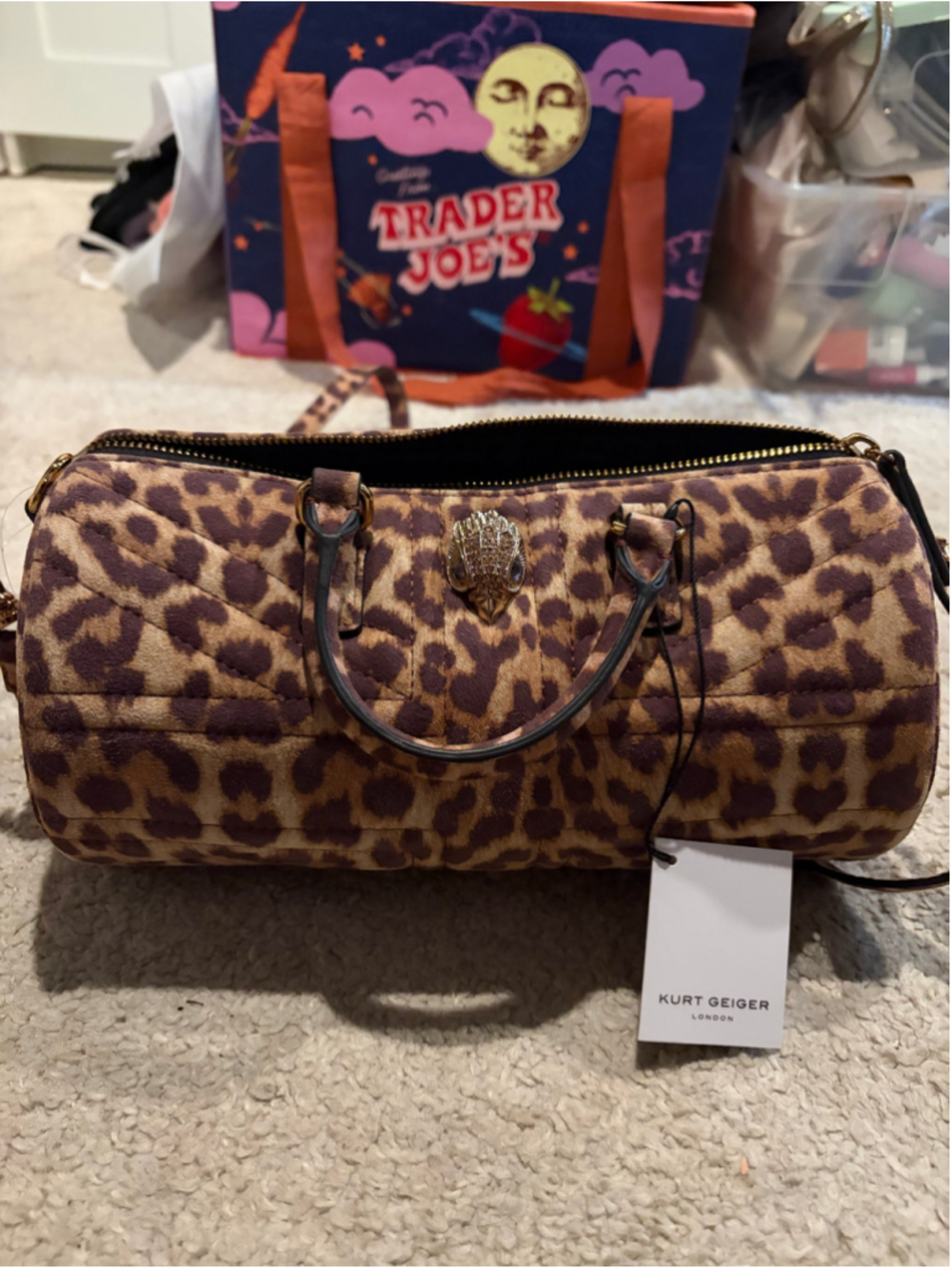 Kurt Geiger Kensington Barrel bag in Leopard